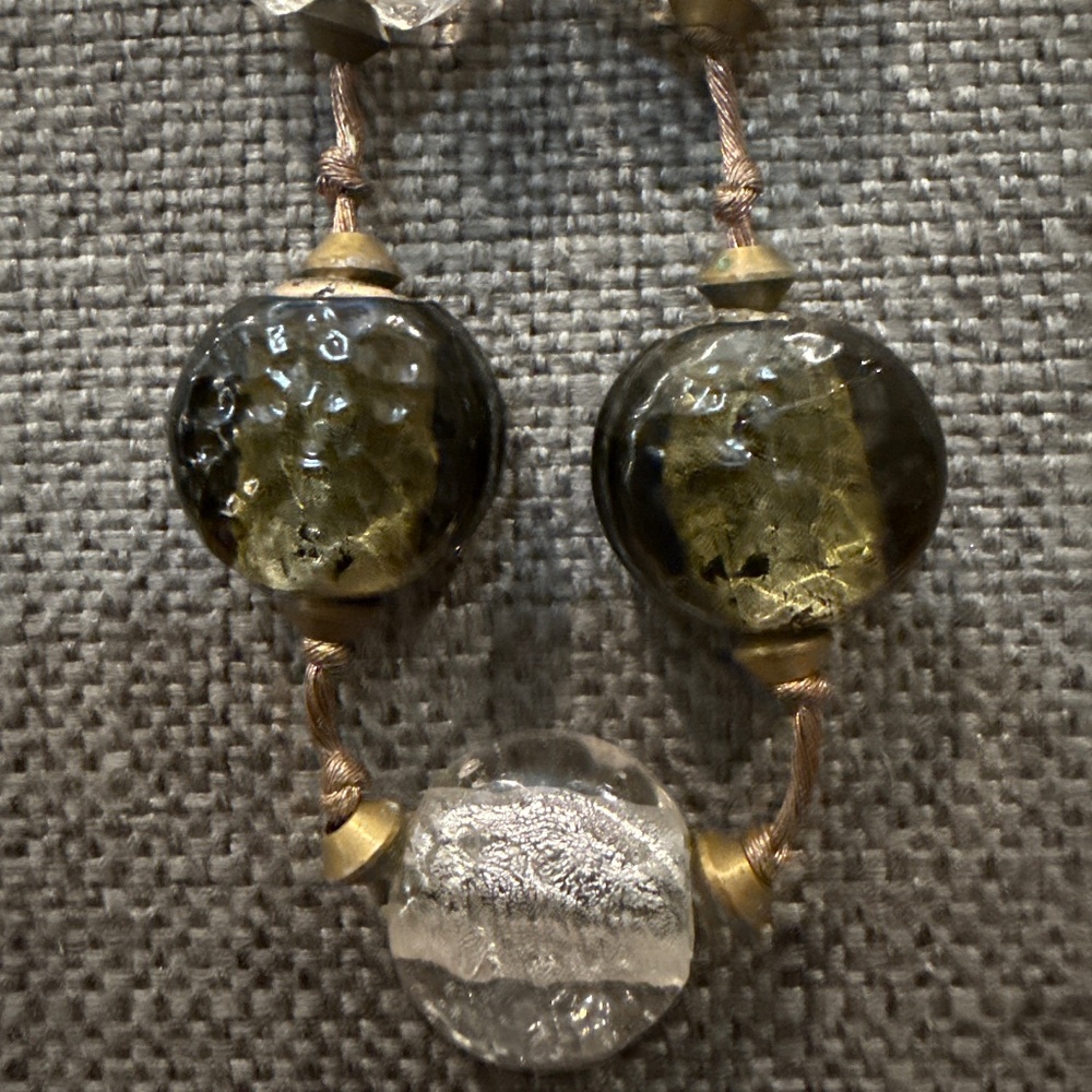 Art glass pod beads necklace